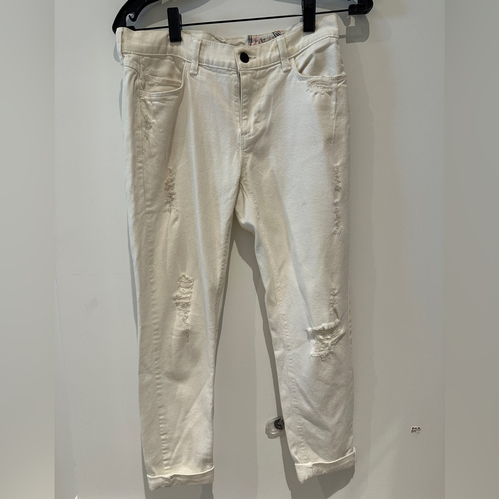 Stylish Women’s Distressed White Jeans